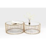 Golden set of coffee tables wire (kare design)