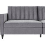 Серый бархатный диван-кровать Celine целиком