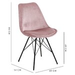 Rožinė aksominė kėdė Eris (Actona)