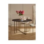 Black and gold solid wood dining table (luca)