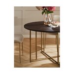Black and gold solid wood dining table (luca)