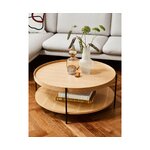 Light brown coffee table (renee) d=69cm small beauty flaw