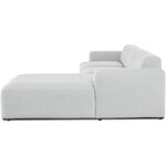 Didelė šviesi kampinė sofa (melva) su grožio trūkumais