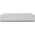 Didelė šviesi kampinė sofa (melva) su grožio trūkumais