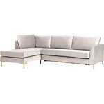 Taupe shade velvet with beauty flaws of the corner sofa bed (luna).