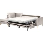 Taupe shade velvet with beauty flaws of the corner sofa bed (luna).