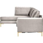 Taupe shade velvet with beauty flaws of the corner sofa bed (luna).