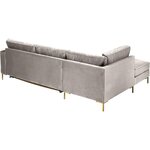 Taupe shade velvet with beauty flaws of the corner sofa bed (luna).