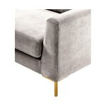 Taupe shade velvet with beauty flaws of the corner sofa bed (luna).