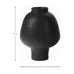 Melna keramikas dizaina ziedu vāze (cilne) ar skaistuma trūkumu