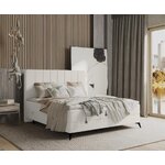 Šviesiai pilka kontinentinė lova aggaz (Johnson stiliaus) 140x200 nepažeista