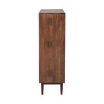 Dark brown solid wood cabinet (paul) with cosmetic flaws.