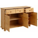 Atsarginė dalis juoda plati medžio masyvo komoda (plotis 120 cm) (medus)