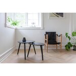 Set of black solid wood sofa tables noble (cinas) intact