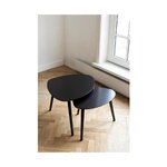 Set of black solid wood sofa tables noble (cinas) intact