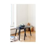 Set of black solid wood sofa tables noble (cinas) intact