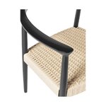 Melns masīvkoka krēsls (pavel) neskarts