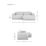 Gray modular corner sofa (melva) 240cm with beauty flaw