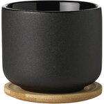 Black cup with lid theo (stelton)