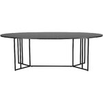 Black oval dining table with imitation marble (luca)
