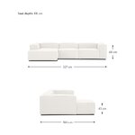 Светлый большой модульный диван с оттоманкой (Леннон) 327см с косметическим дефектом