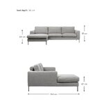 Светло-серый угловой диван (cucita) цел