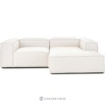Šviesiai smėlio spalvos kampinė modulinė sofa (lennon) 238x180 su kosmetiniu defektu