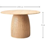 Round design solid wood dining table (nelly) intact