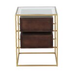 Brown-gold nightstand (lyle) with beauty flaws