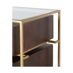 Brown-gold nightstand (lyle) with beauty flaws