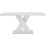 Valkoinen kiiltävä ruokapöytä (160x90)