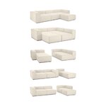 Šviesi didelė modulinė sofa su ottoman (Lennon) nepažeista