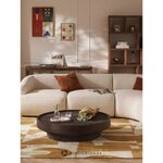 Tumši brūns apaļš masīvkoka kafijas galdiņš (Benno)