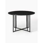 Black round solid wood dining table (luca)