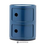 Sininen design-yöpöytä componibili (kartelli) kauneusvirheillä
