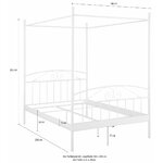 Baltos spalvos metalinė lova su baldakimu (180x200) (birgit)