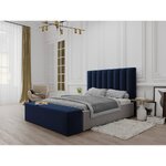 Blue velvet bench with storage exupery (besolux) with beauty flaw