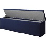 Синяя бархатная скамья с ящиком для хранения экзюпери (бесолюкс) с изъяном красоты
