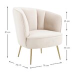 Beige velvet armchair (louise) with cosmetic defects