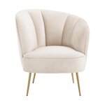 Beige velvet armchair (louise) with cosmetic defects