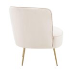 Beige velvet armchair (louise) with cosmetic defects