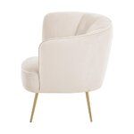 Beige velvet armchair (louise) with cosmetic defects