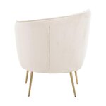 Beige velvet armchair (louise) with cosmetic defects