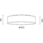 Pelēkbalta griestu lampa tres (sotto luce) neskarts