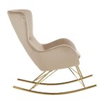 Light brown velvet rocking chair (wing) intact