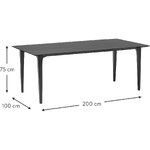 Black solid wood dining table (archie) intact