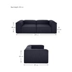 Mėlyna 2 dalių modulinė sofa (Lennon) nepažeista