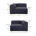 Mėlyna 2 dalių modulinė sofa (Lennon) nepažeista