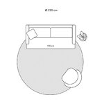 Helepruun Ümmargune Viskoosvaip (Jane) D=250