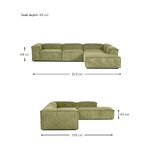 Olive green large modular corner sofa (Lennon) with beauty defect